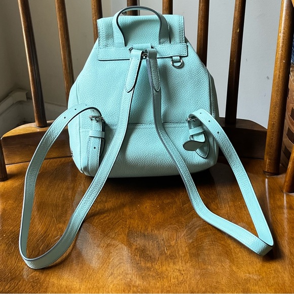 Coach turnlock mini backpack, pebbled leather, mint, green rucksack NWOT - Picture 9 of 13